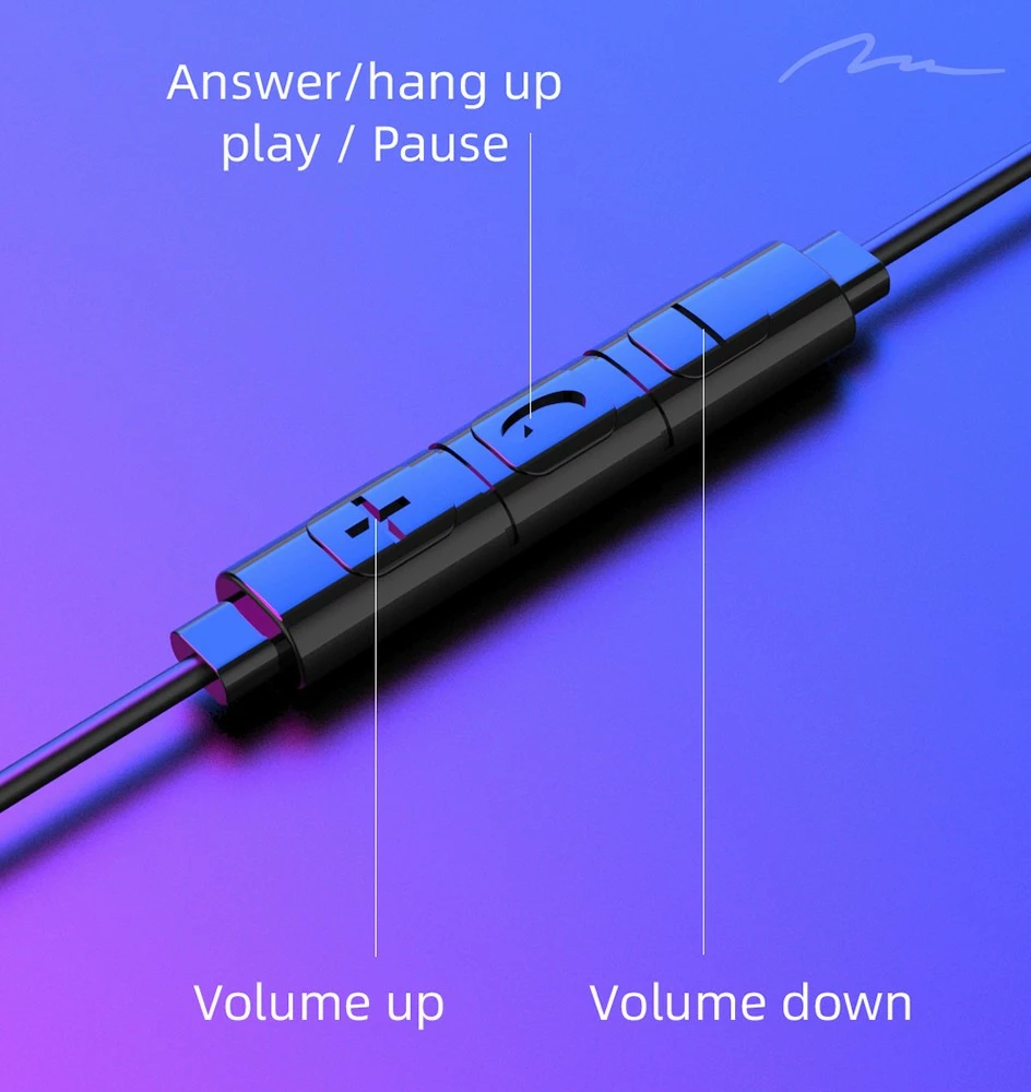 Kufje in-ear Media-Tech MT3609K me USB-C, me mikrofon, të zeza