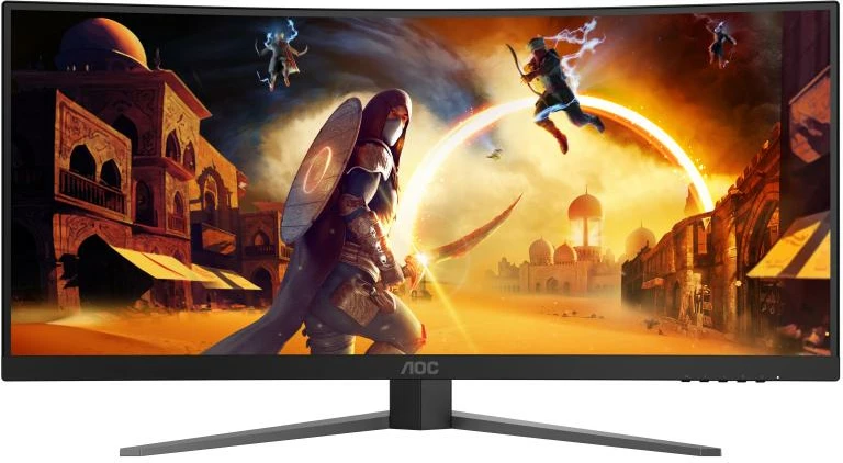 Monitor i lakuar gaming, AOC, CU34G4, 34" WQHD 3440x1440 180 Hz 1ms VA HDR10 AdaptiveSync, zi/kuqe