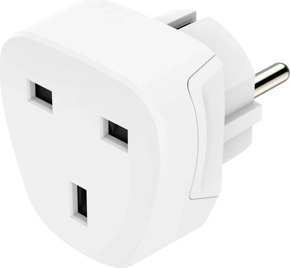 Adapter Hama udhëtimi UK-EU, i bardhë