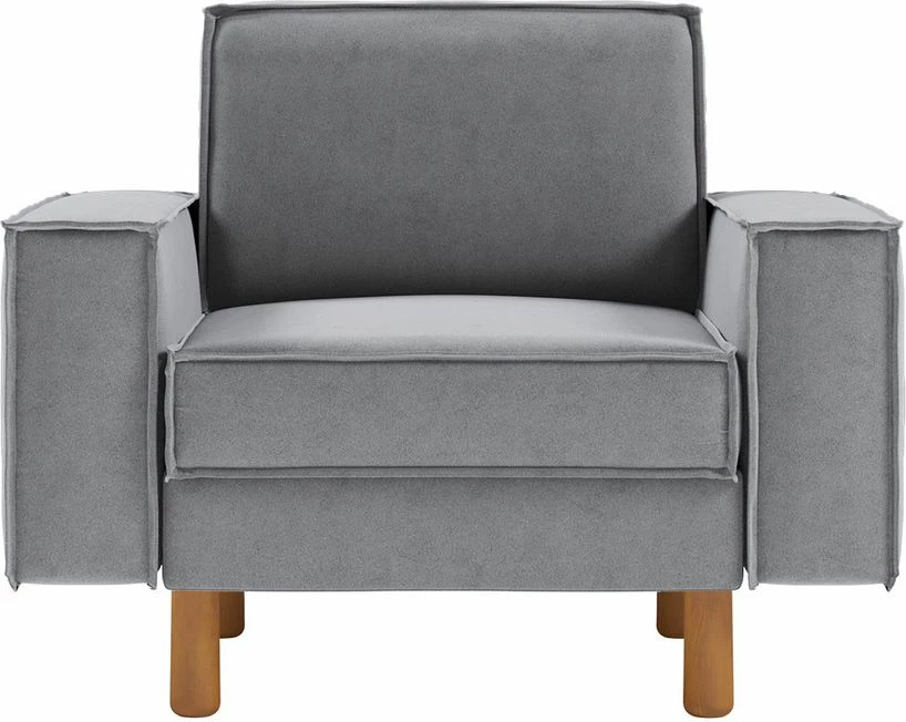 Karrige një vendëshe Atelier del Sofa, ngjyrë gri mjegull, këmbë dru arre, Sparrow 1