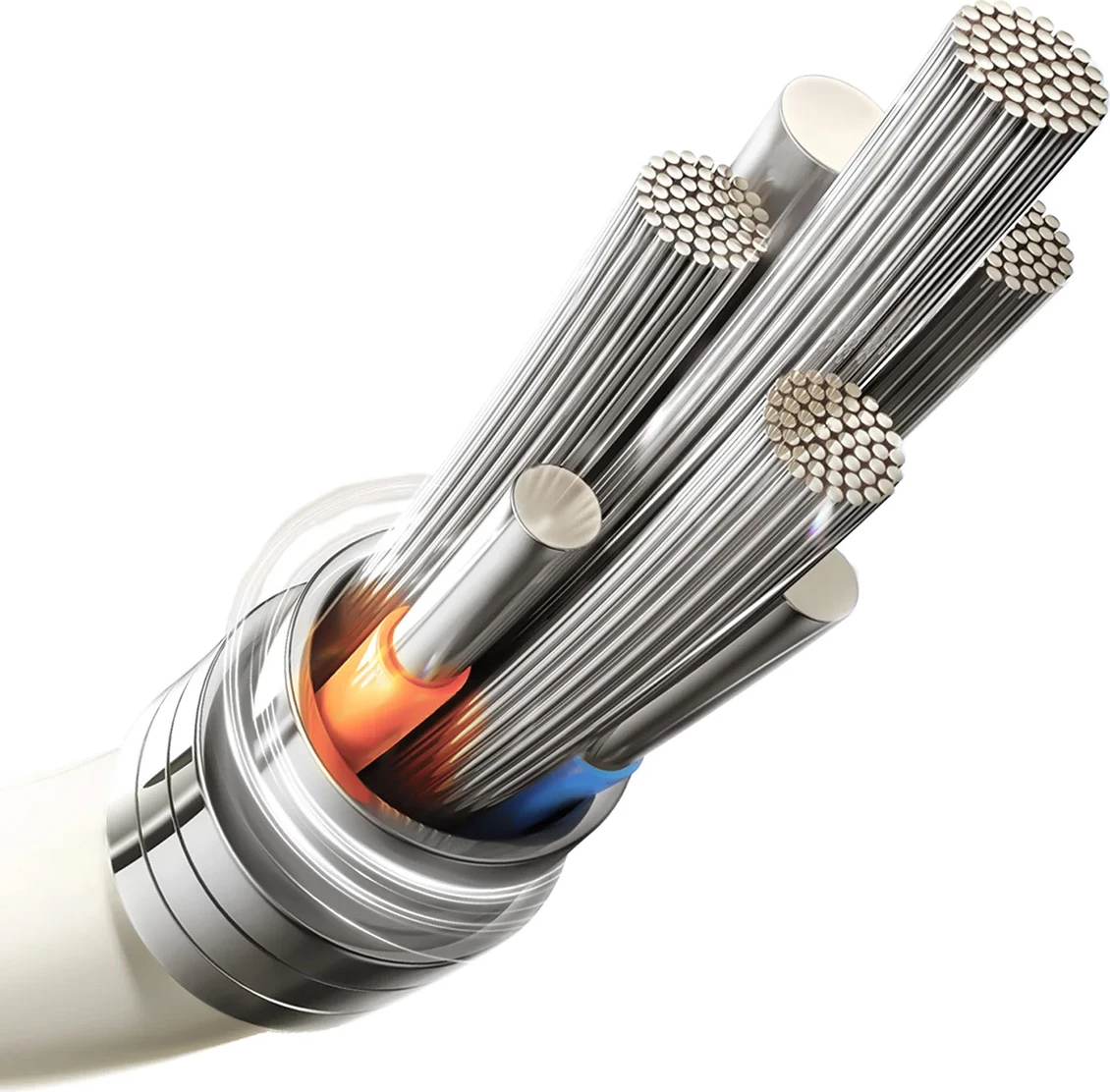 Kabllo Joyroom S-A53, USB-A në Lightning, 1.2m, 3A, majë fluoreshente, Bezhë