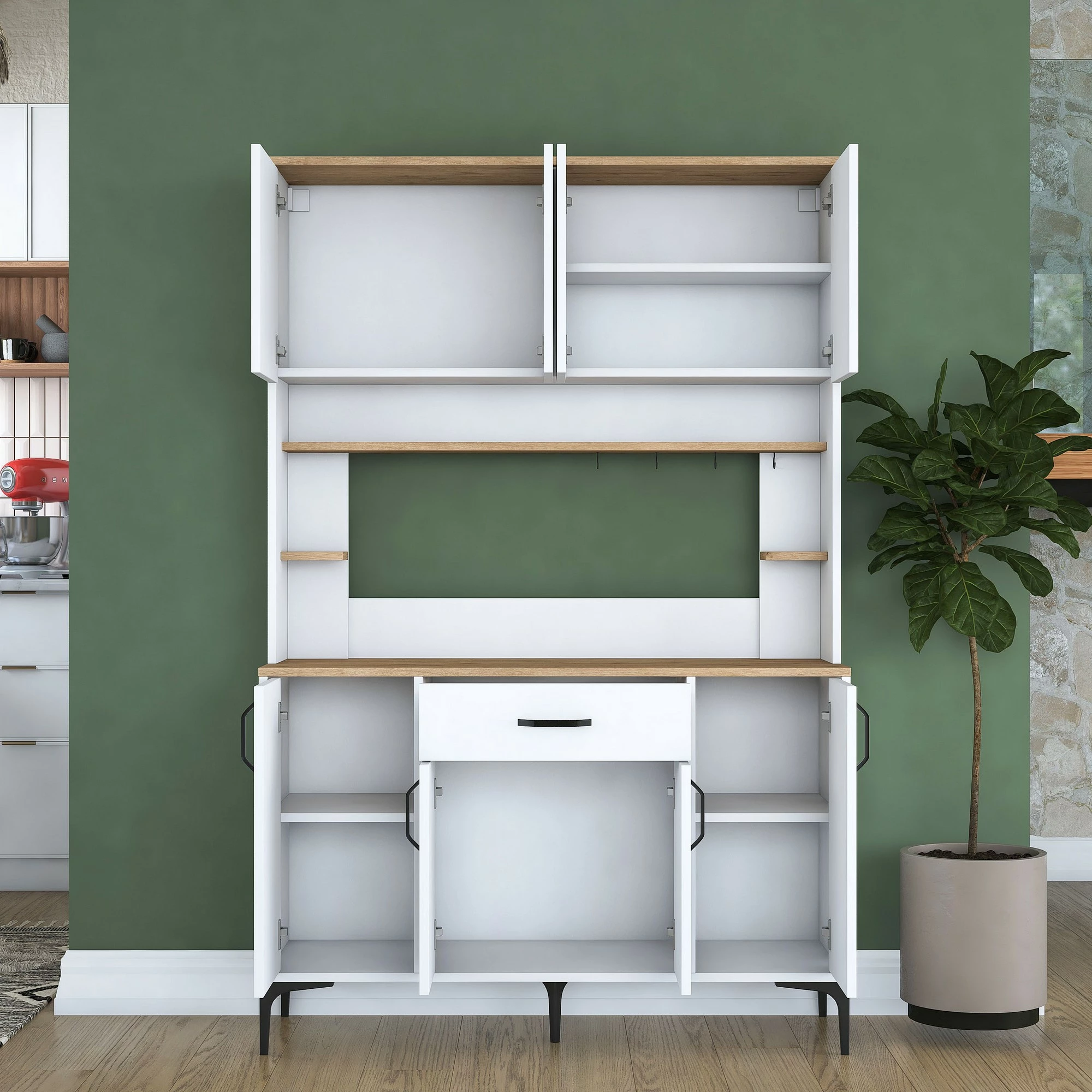 Dollap multifunksional, ngjyrë e bardhë, Skye Decor, JE177 - 3348