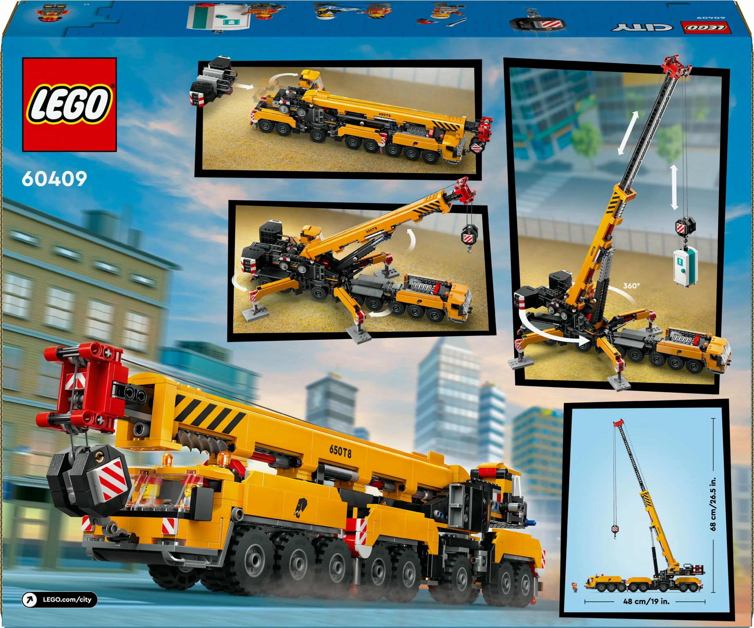 Set ndërtimi LEGO City 60409 vinç ndërtimi mobil, shumëngjyrësh