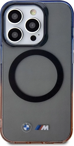 Mbështjellës BMW Gradient Bumper MagSafe për iPhone 14 Pro 6.1", gri/portokalli/blu