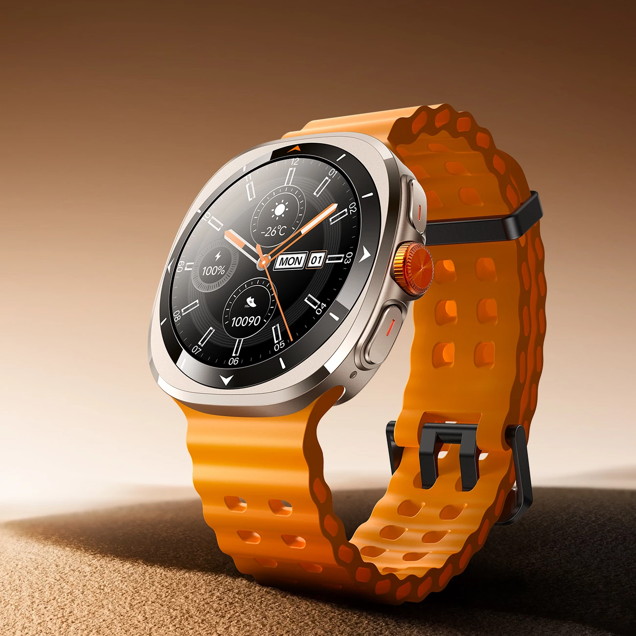 Smartwatch, Joyroom JR-FV2, 1.43" AMOLED 466×466 1000 nits, Bluetooth 5.4, IP68, bateri 300 mAh, me pranim thirrjesh, portokalli