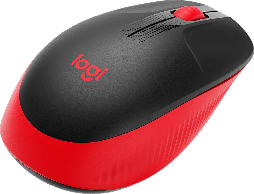 Maus wireless Logitech M190, optik, 3 butona, USB receiver, 2xAA, i kuq