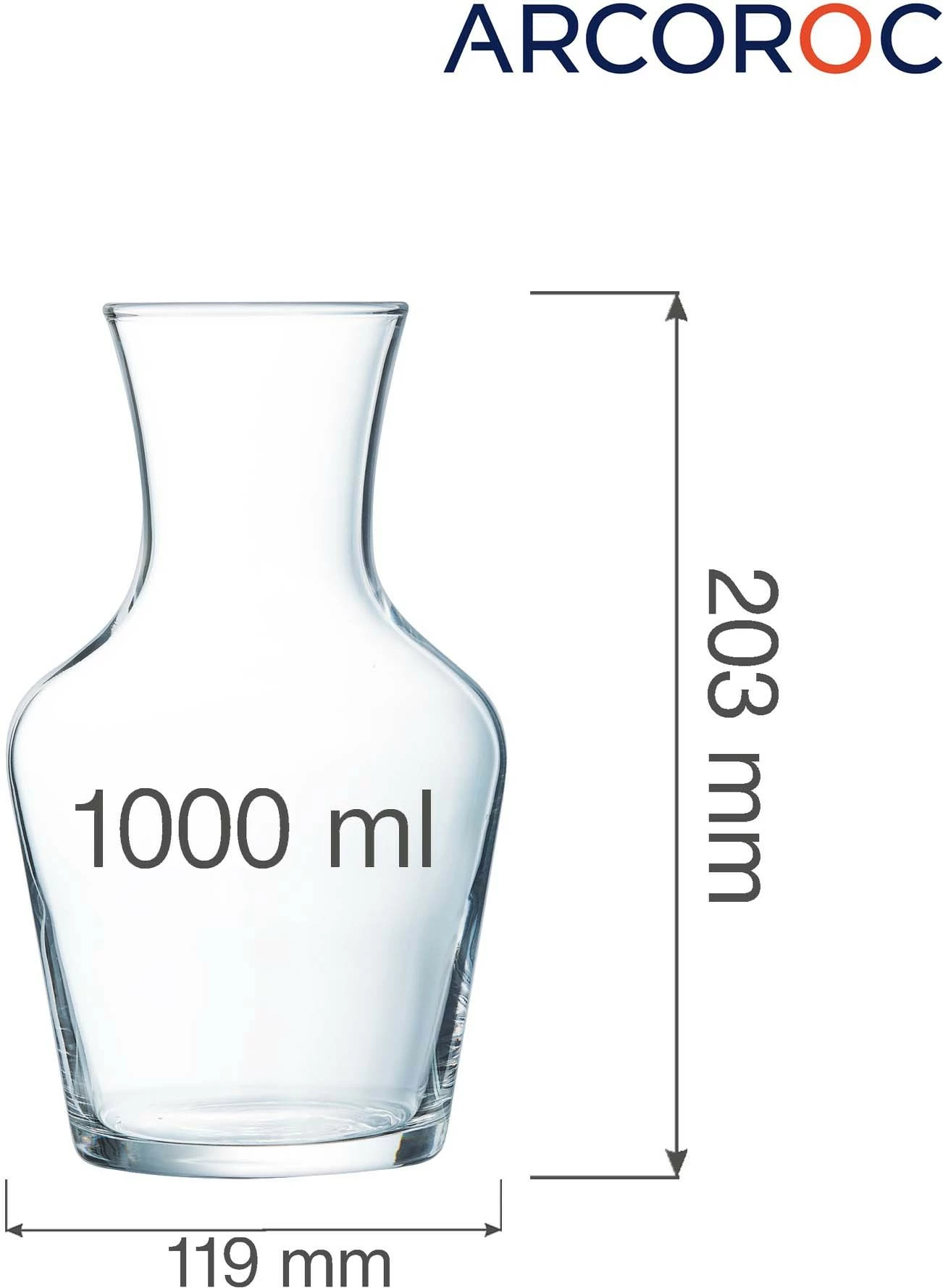 Karafë verë, Arcoroc A Vin, 1 L, transparente