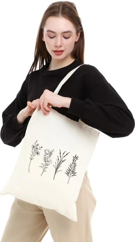 Torbë tote Zoozie Bags, krem, 35x40cm