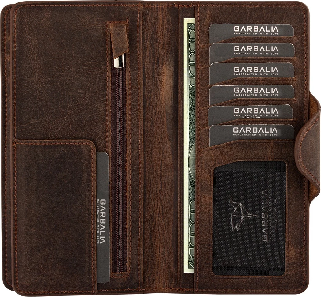 Portofol unisex, lëkurë natyrale, ngjyrë kafe, Zoozie Bags, Axel