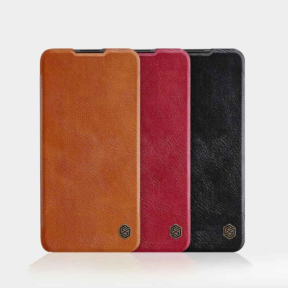 Mbështjellës Nillkin Qin për Xiaomi Redmi Note 9T 5G, lëkurë, kafe