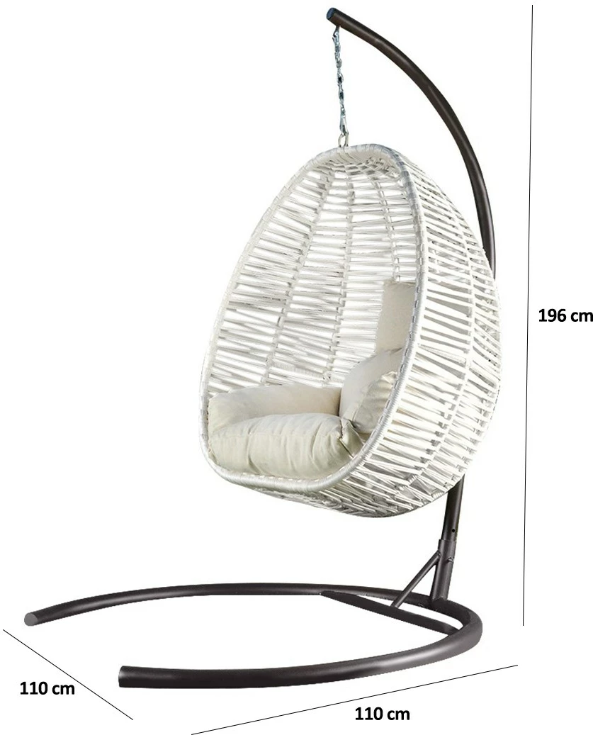 Karrige lëkundëse për kopsht, ngjyrë krem, Hanah Home