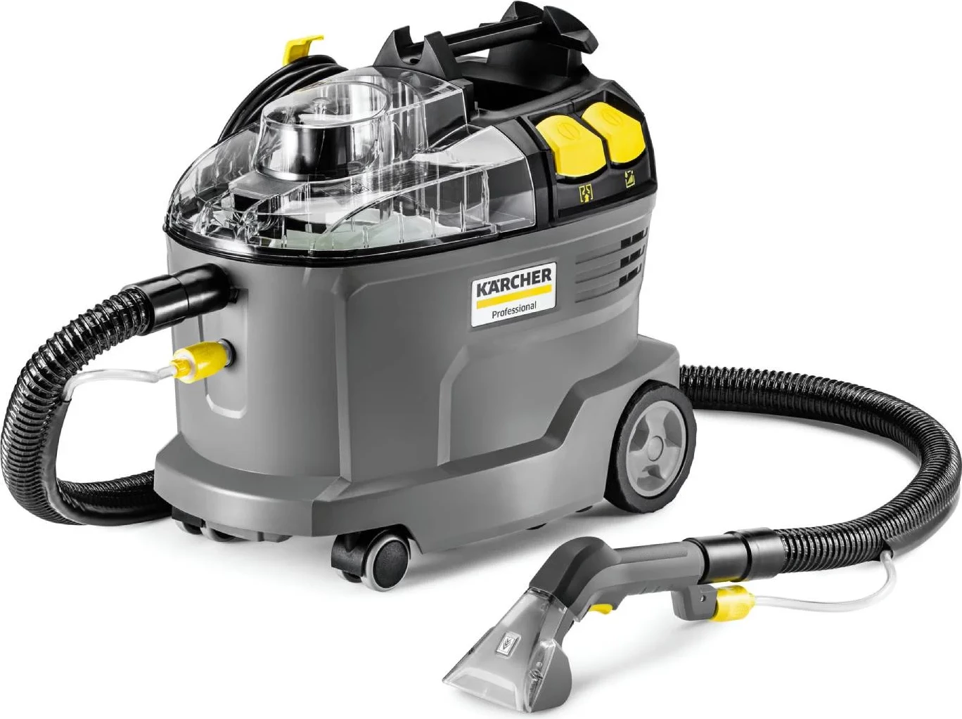 Pastrues qilimash me ekstraksion, Karcher Puzzi 8/1 Adv (1.100-241.0), 1200 W, rezervuar 8L/7L, kabllo 7.5 m, ngjyrë antracit, set aksesorësh