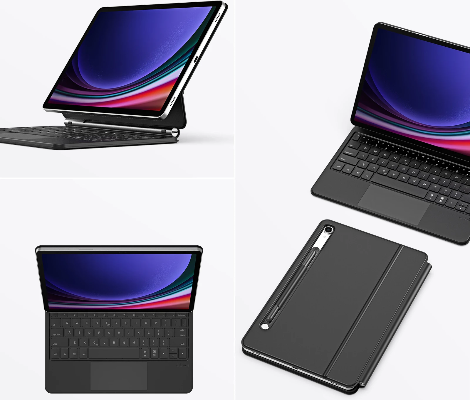 Mbështjellës me tastierë Bluetooth Dux Ducis MK Series për Samsung Galaxy Tab S9/S8/S7, i zi