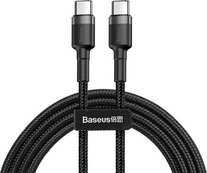 Kabllo USB-C në USB-C Baseus Cafule CATKLF-HG1 (SB4818) 2 m QC 3.0/PD 3A, e zezë