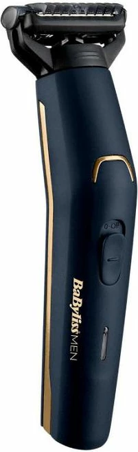 Makinë rroje BaByliss BG120E, pa kabllo, waterproof, 3–7 mm, me krehër dhe çantë ruajtjeje, blu e errët me detaje ari