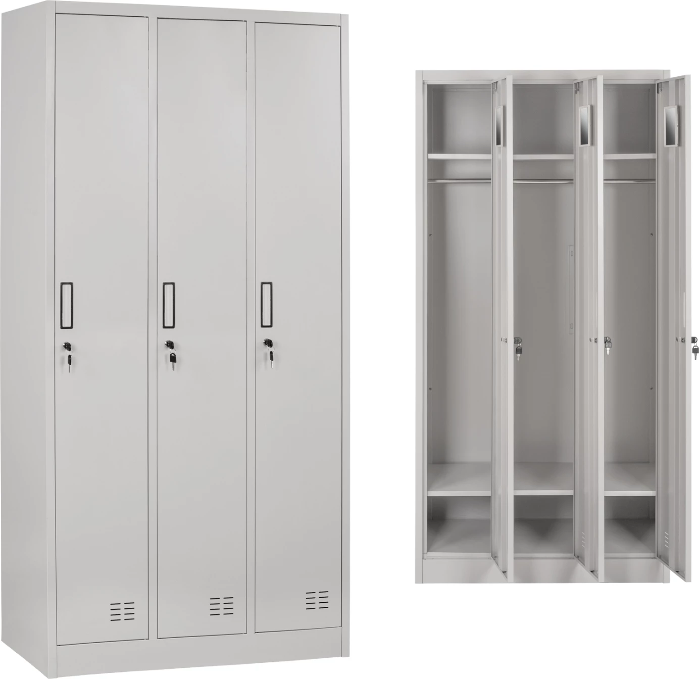 Veshje metalike me 3 kabinete & dollap FH5634 90x45x185cm