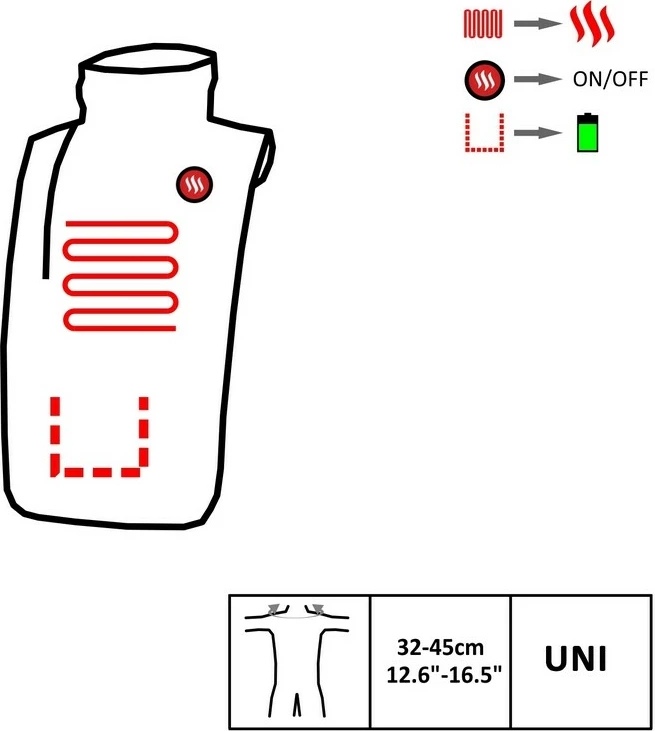 Ngrohës qafe i ngrohshëm Glovii GA2M, USB për power bank 2A, universal 32-45 cm, i zi