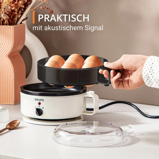 Zierës vezësh Krups EG 230115, 7 vezë, plastikë, i bardhë