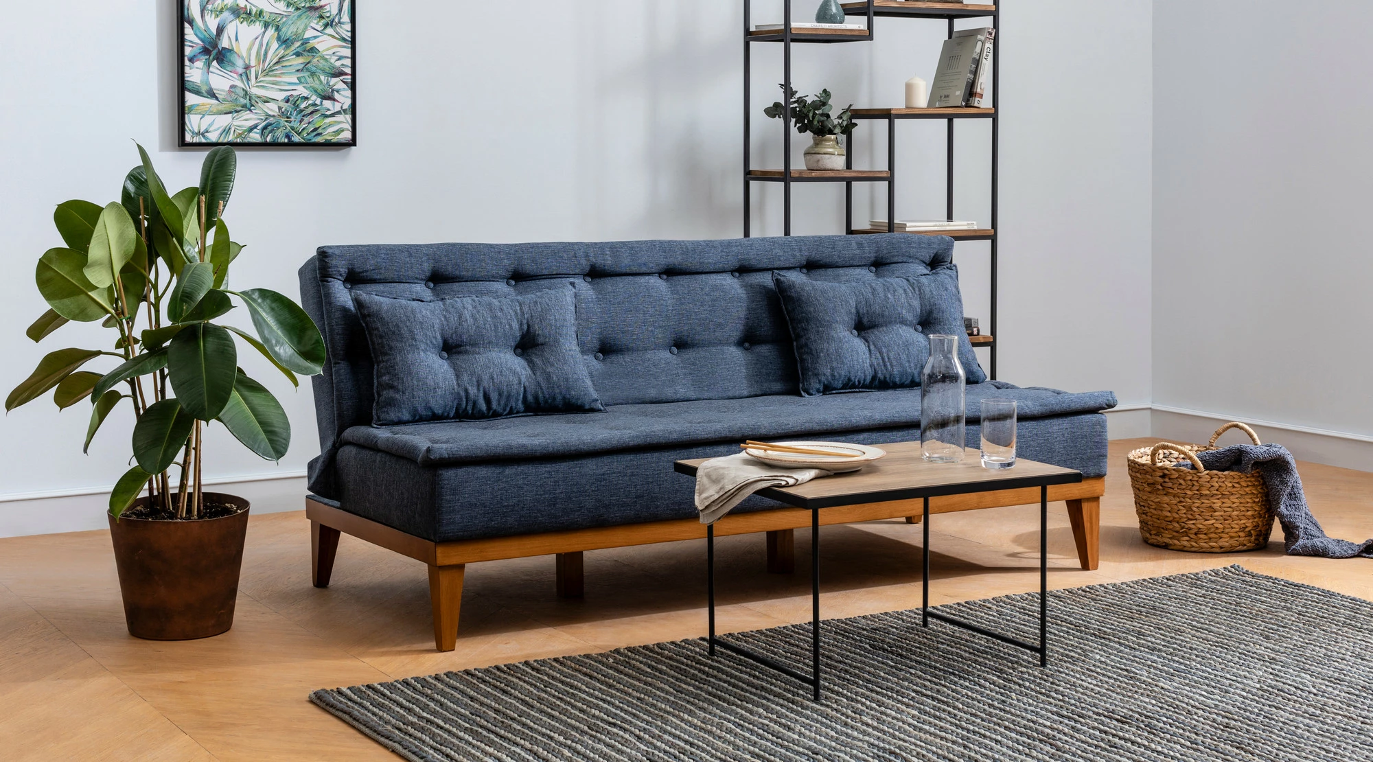 Divan-krevat 3 vendësh, Atelier del Sofa, ngjyrë blu e errët