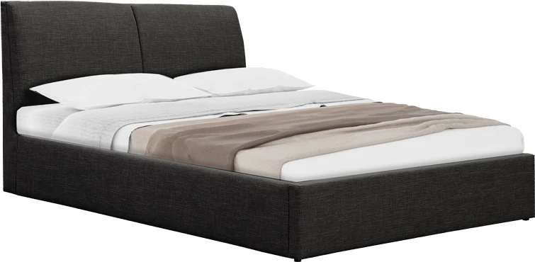 Krevat dopio Violaine, stof antracit, me hapësirë për depo, 160x200cm