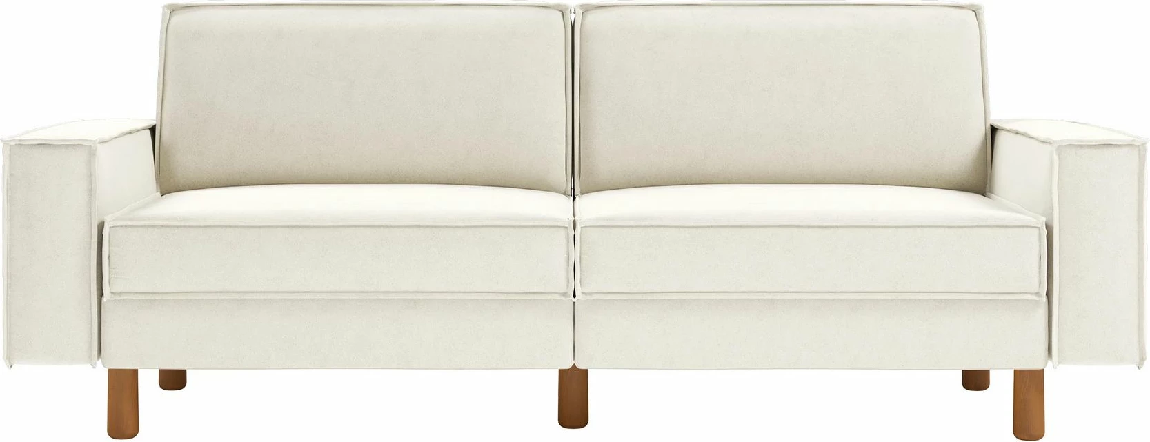 Divan treshe Atelier del Sofa, Sparrow 3, ngjyrë Milk Froth, këmbë arrë