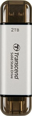 SSD Transcend ESD310, 1 TB, USB Type-A / USB Type-C, Argjendtë