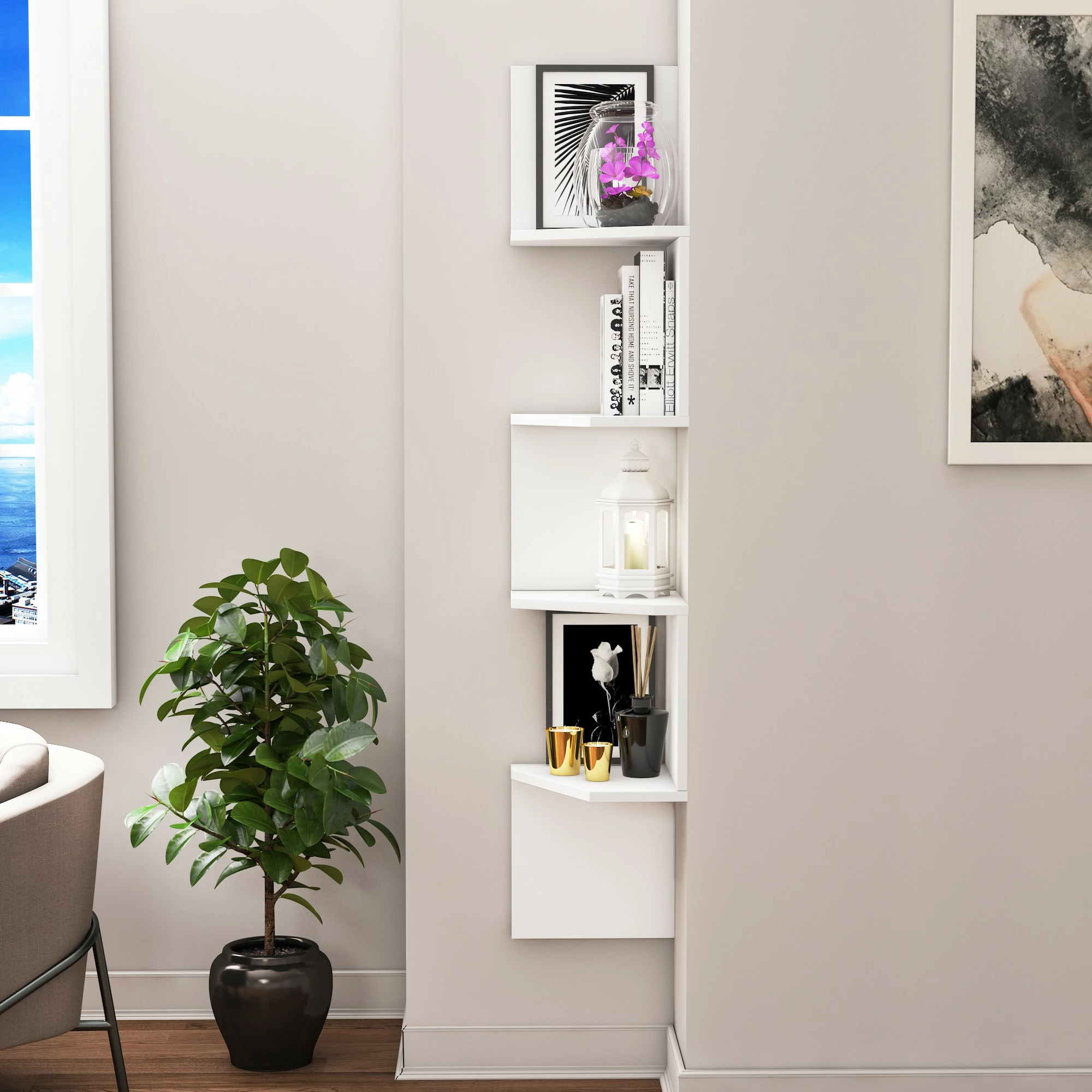 Raft muri Hanah Home Desaldo, i bardhë