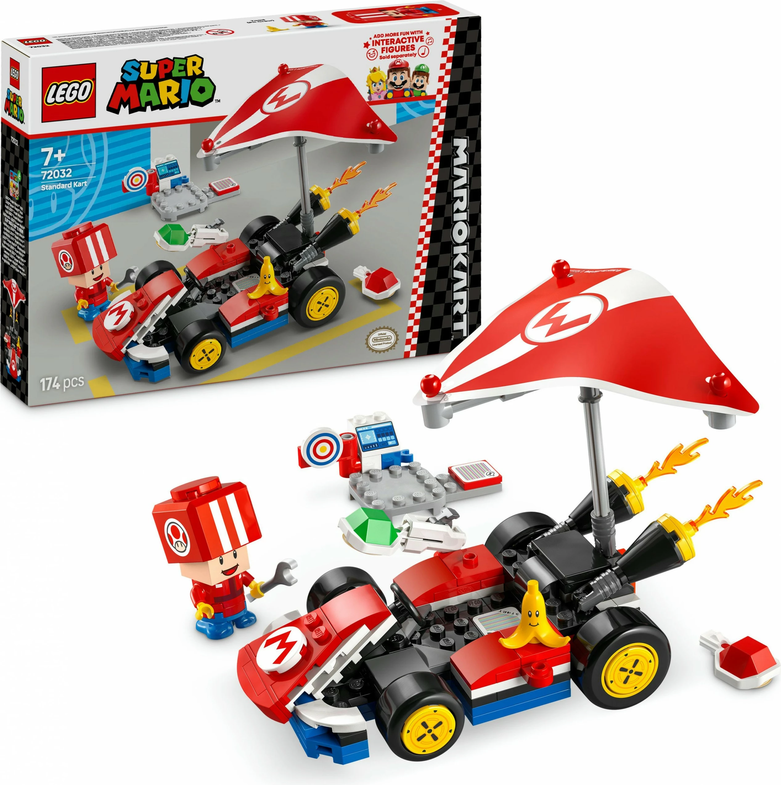 Set ndërtimi LEGO Mario Kart Standard Kart, 174 pjesë, shumëngjyrësh