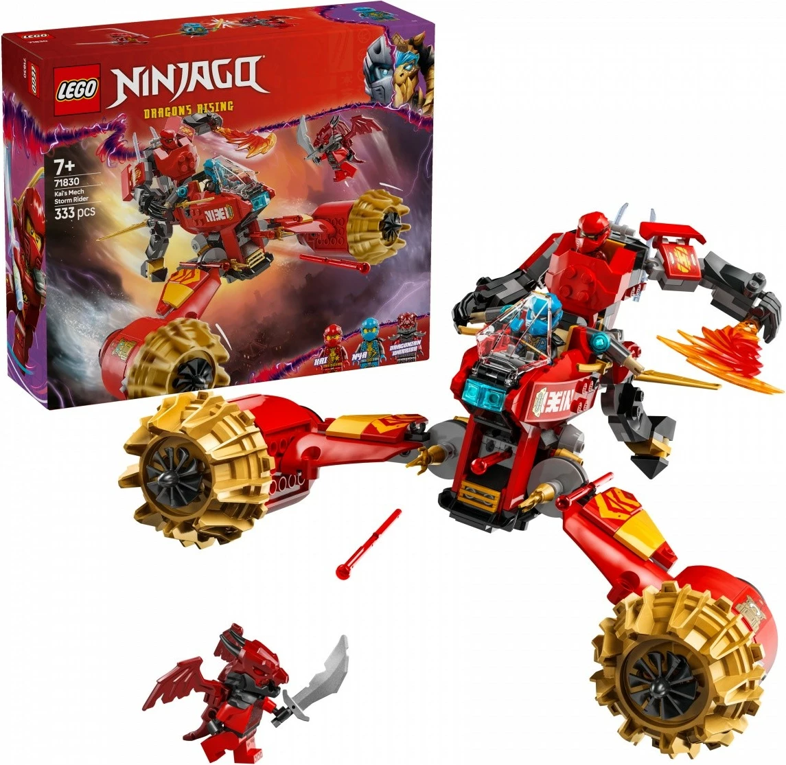 Set ndërtimi LEGO Ninjago Storm Rider Mech Kai 71830, 333 pjesë