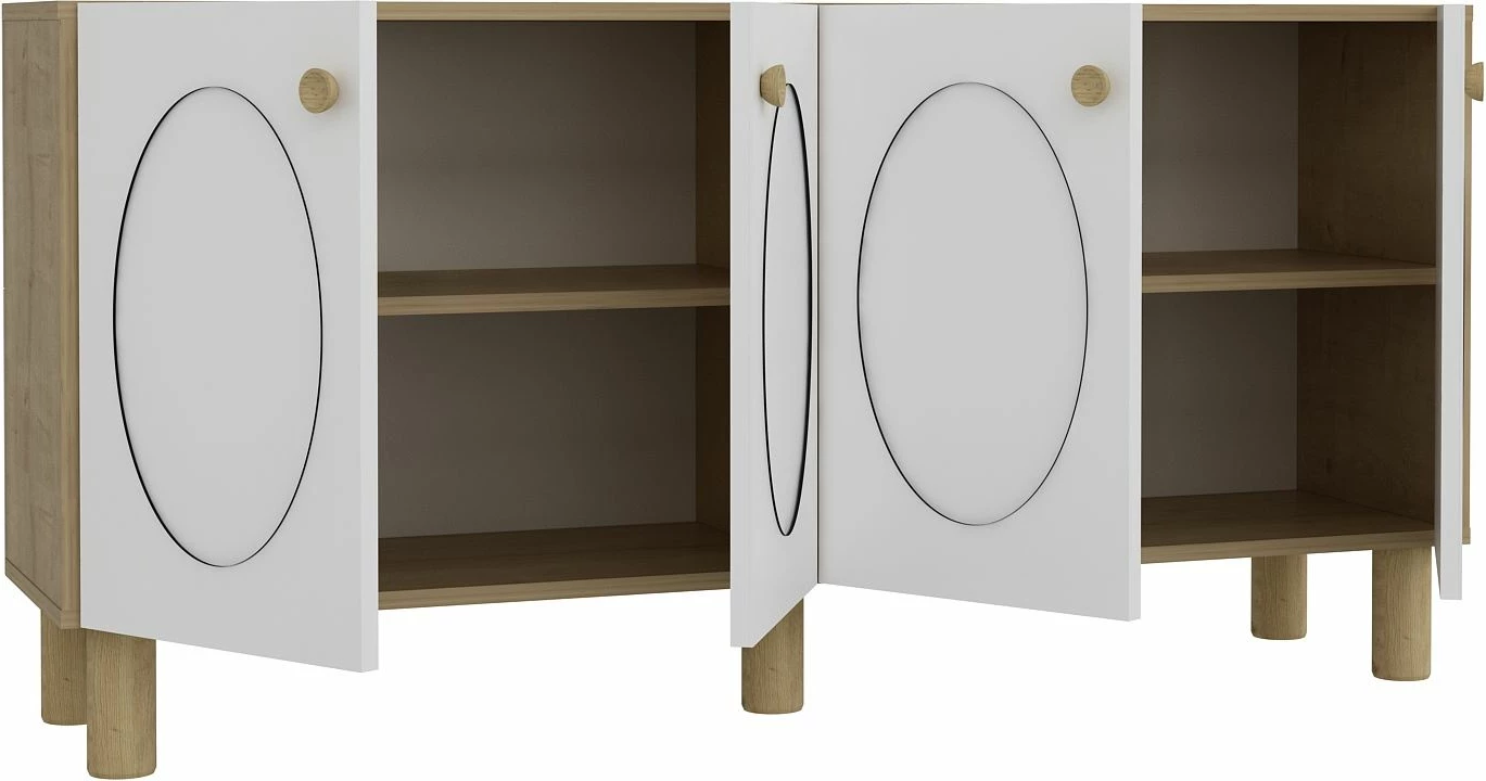 Konsol Skye Decor, ngjyrë lis safir, e bardhë