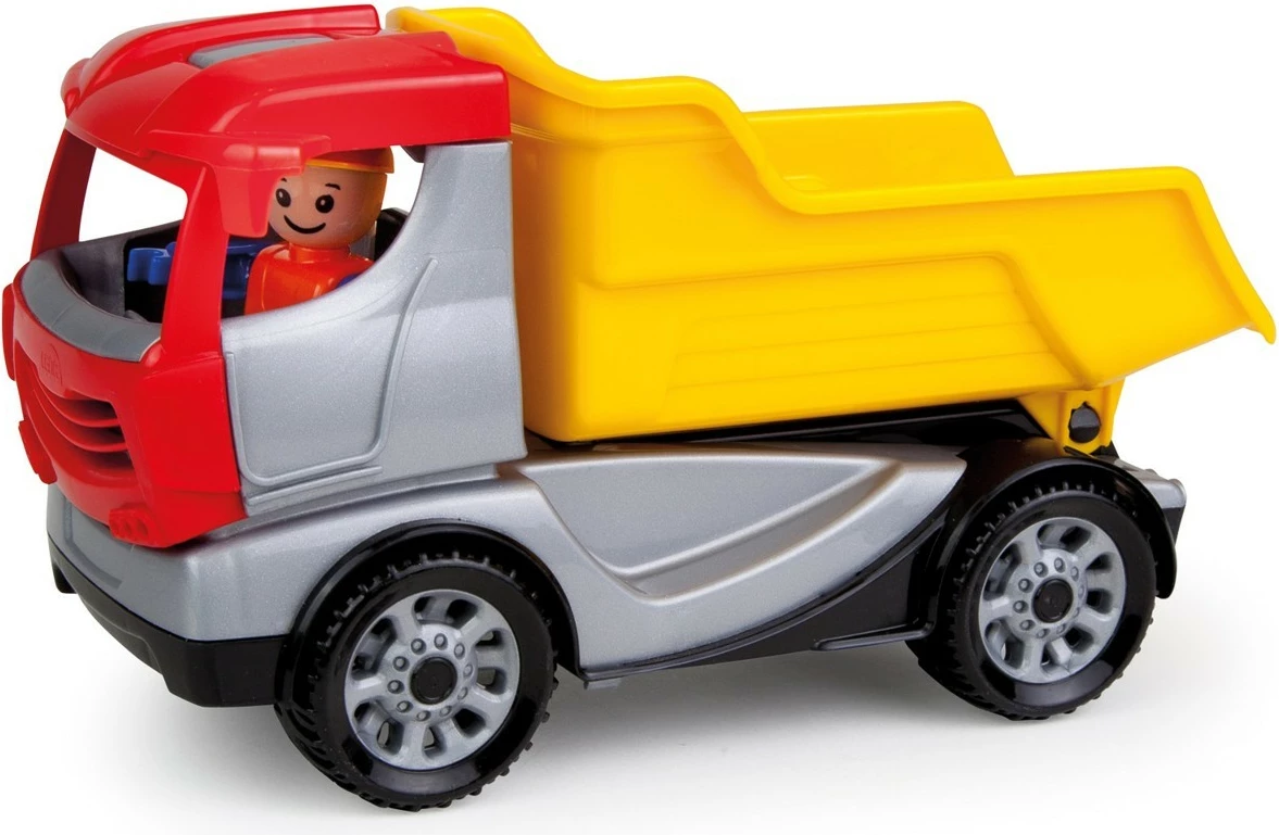 Kamion lodër Lena 01620, plastikë, 22cm, i kuq/verdhe/argjend/zi, në kuti