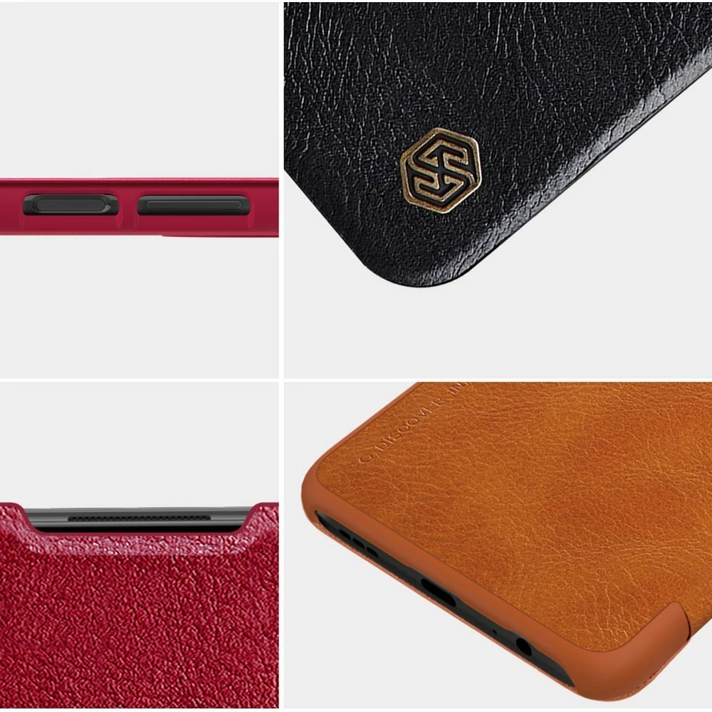 Mbështjellës Nillkin Qin për Xiaomi Redmi Note 9T 5G, lëkurë, kafe