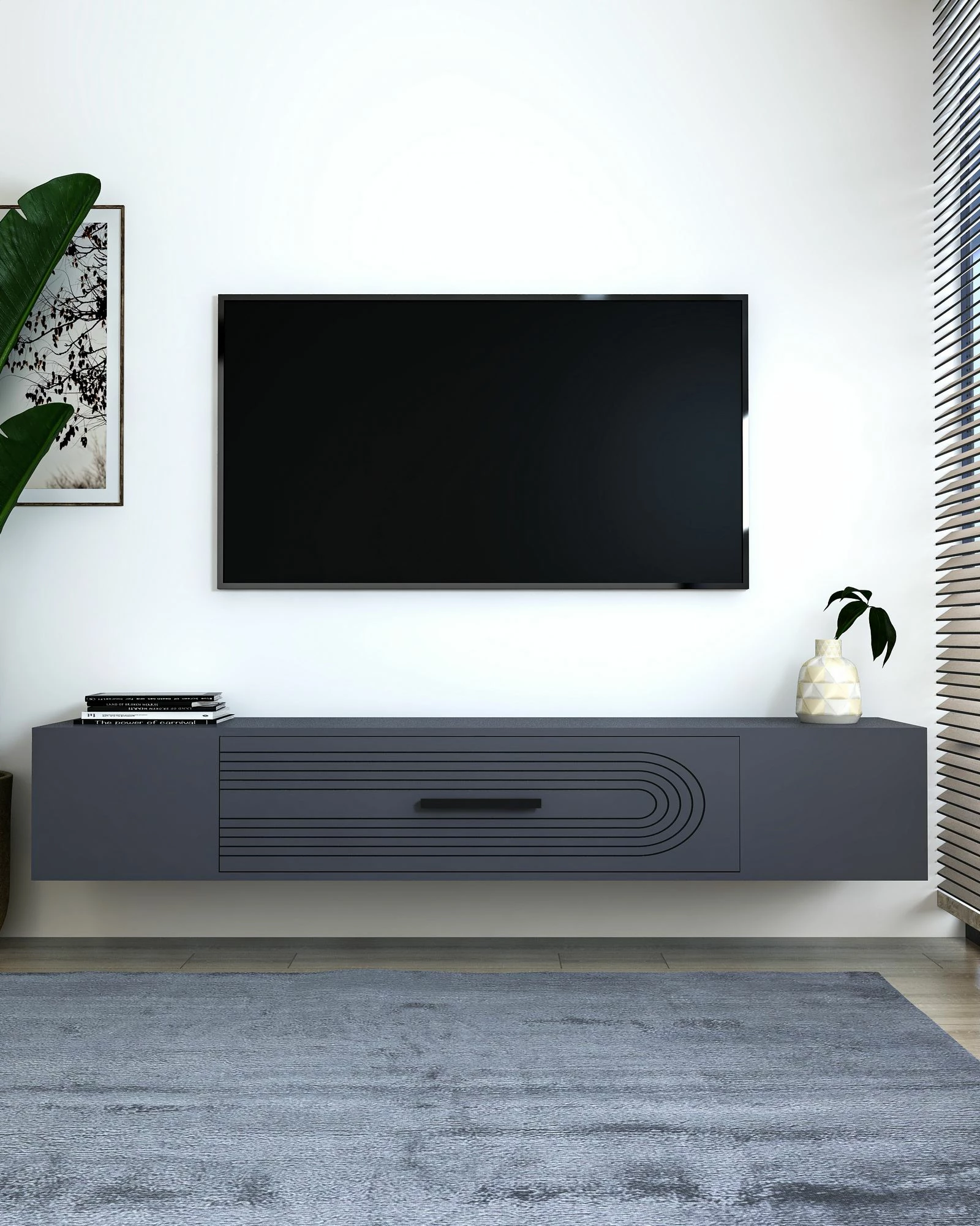 Komodë TV Skye Decor, anthracite, Kodaks L3