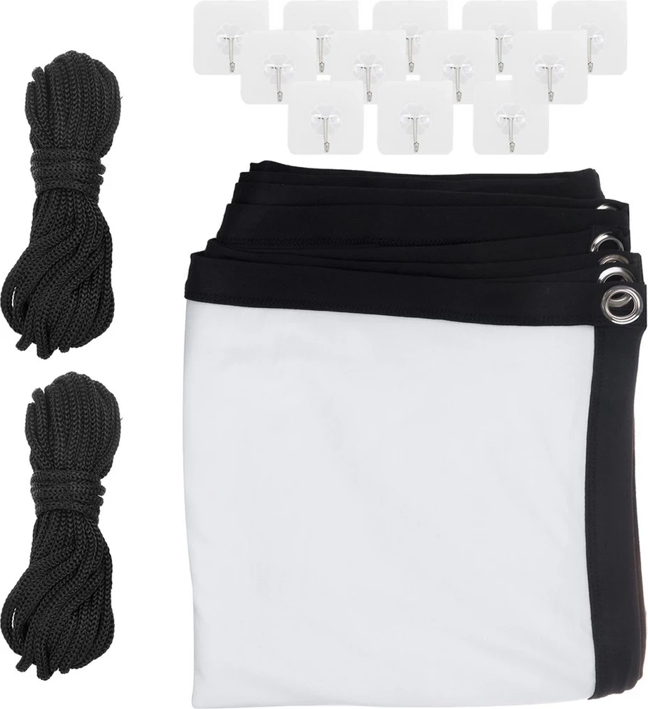 Ekran projektori Maclean MC-167, 150", 330x187cm, 16:9, poliester, me grepa tensionues