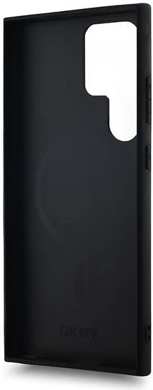 Mbështjellës DKNY Leather Checkered Mono Pattern MagSafe për Samsung Galaxy S24 Ultra, i zi