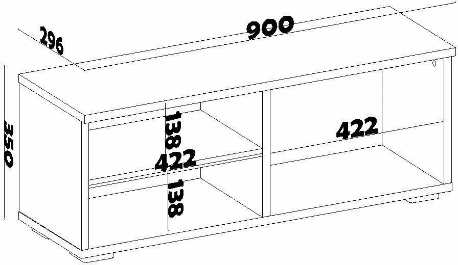 Komodë TV Hanah Home, Tiny, ngjyrë sonomo dhe e bardhë