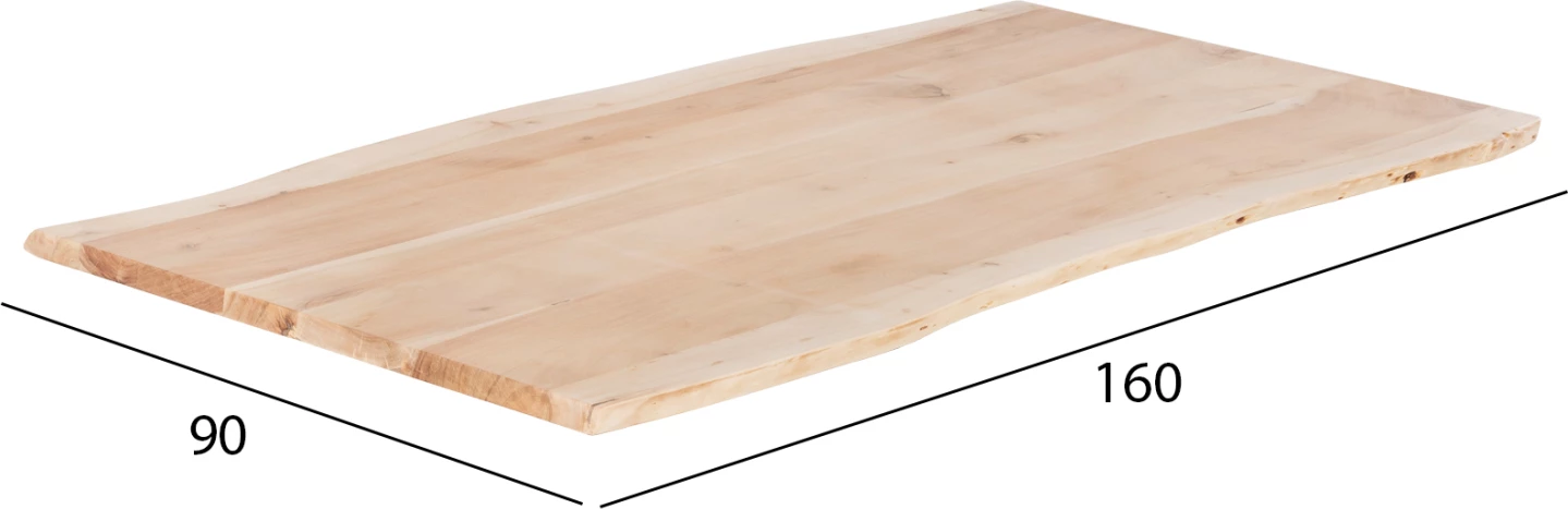 Sipërfaqe Tavoline nga druri i akacies, ngjyrë natyrale, FH8505.21, 160x90x4 cm