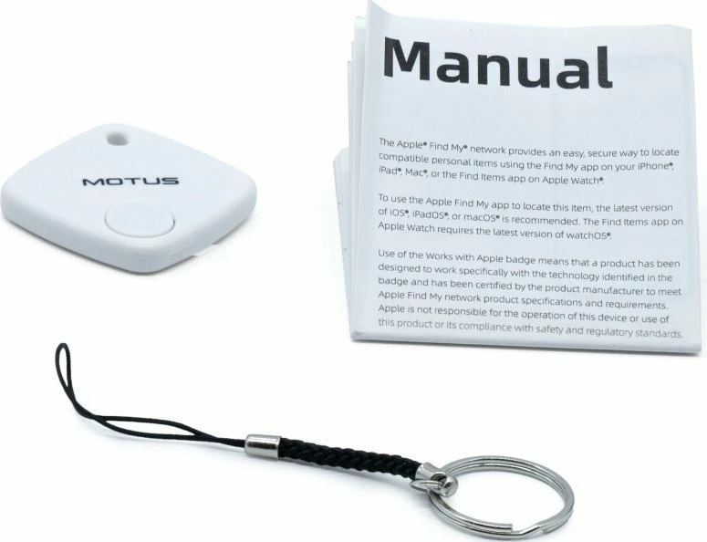 Lokator Motus FindMe, Bluetooth/UWB, 2x bateri CR2032, i bardhë
