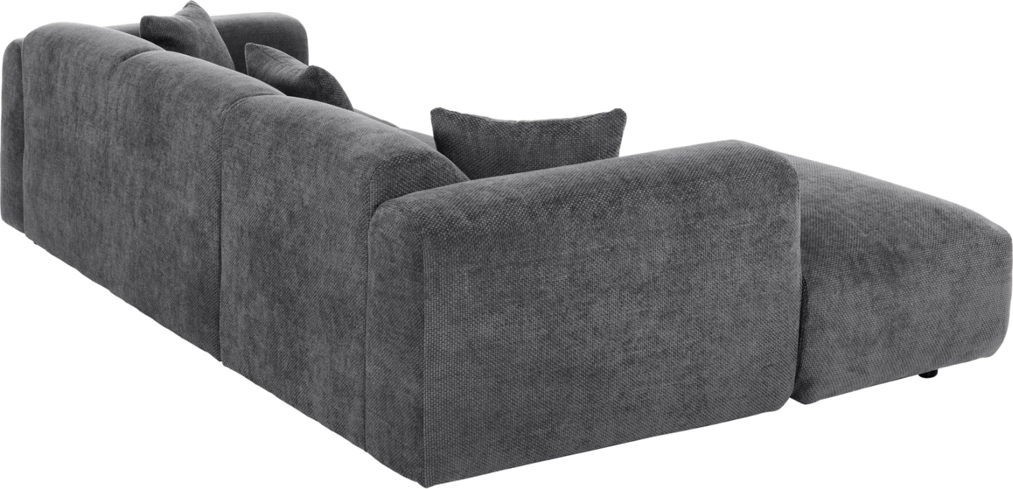 Divan qoshe, BRICKEN FH3275.04L, pëlhurë antracit, 110-282x98-160x72H cm