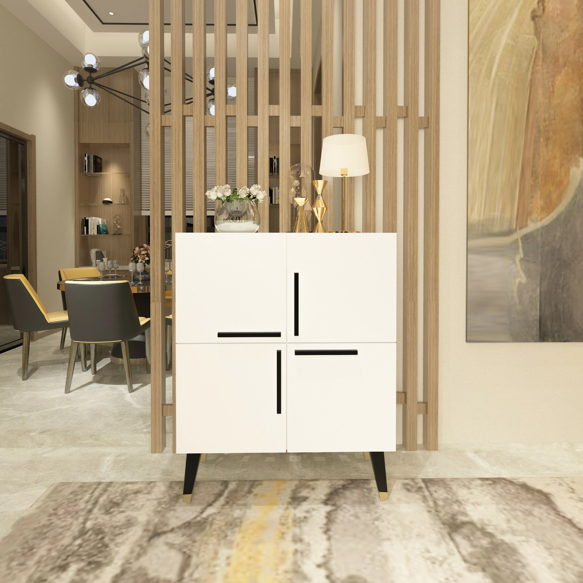 Konsol Skye Decor, e bardhë, 70x90x35cm