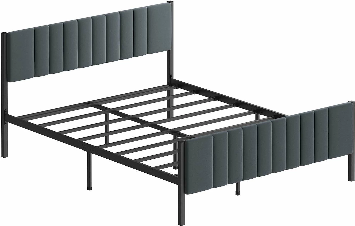 Krevati dopio, metal, ngjyrë antracit, Skye Decor, 140x200