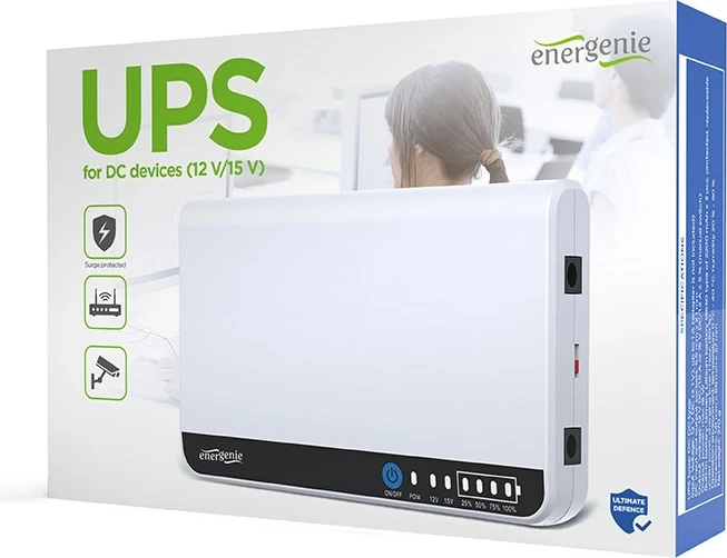 UPS për paisje DC, Gembird EG-UPS-DC18, 18W, 15V, i bardhë