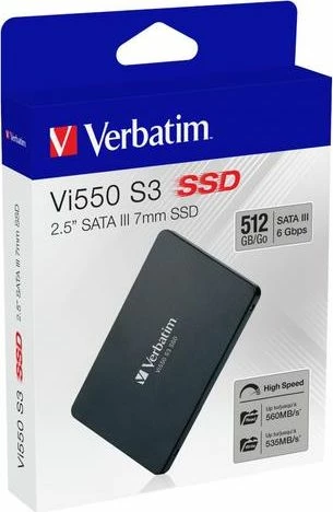 Disk SSD Verbatim Vi550 S3 512GB 2.5" SATA III 7mm (49352)