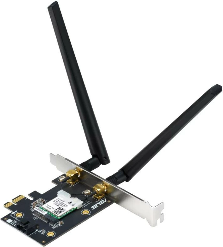 Kartë rrjeti WiFi Asus PCE-AX1800, PCIe, 2 antena, Bluetooth 5.2, e zezë