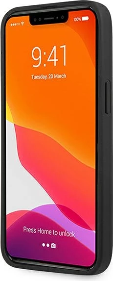 Mbështjellës Mercedes AMG AMHCP13LGSEBK për iPhone 13/13 Pro, 6.1", lëkurë, i zi