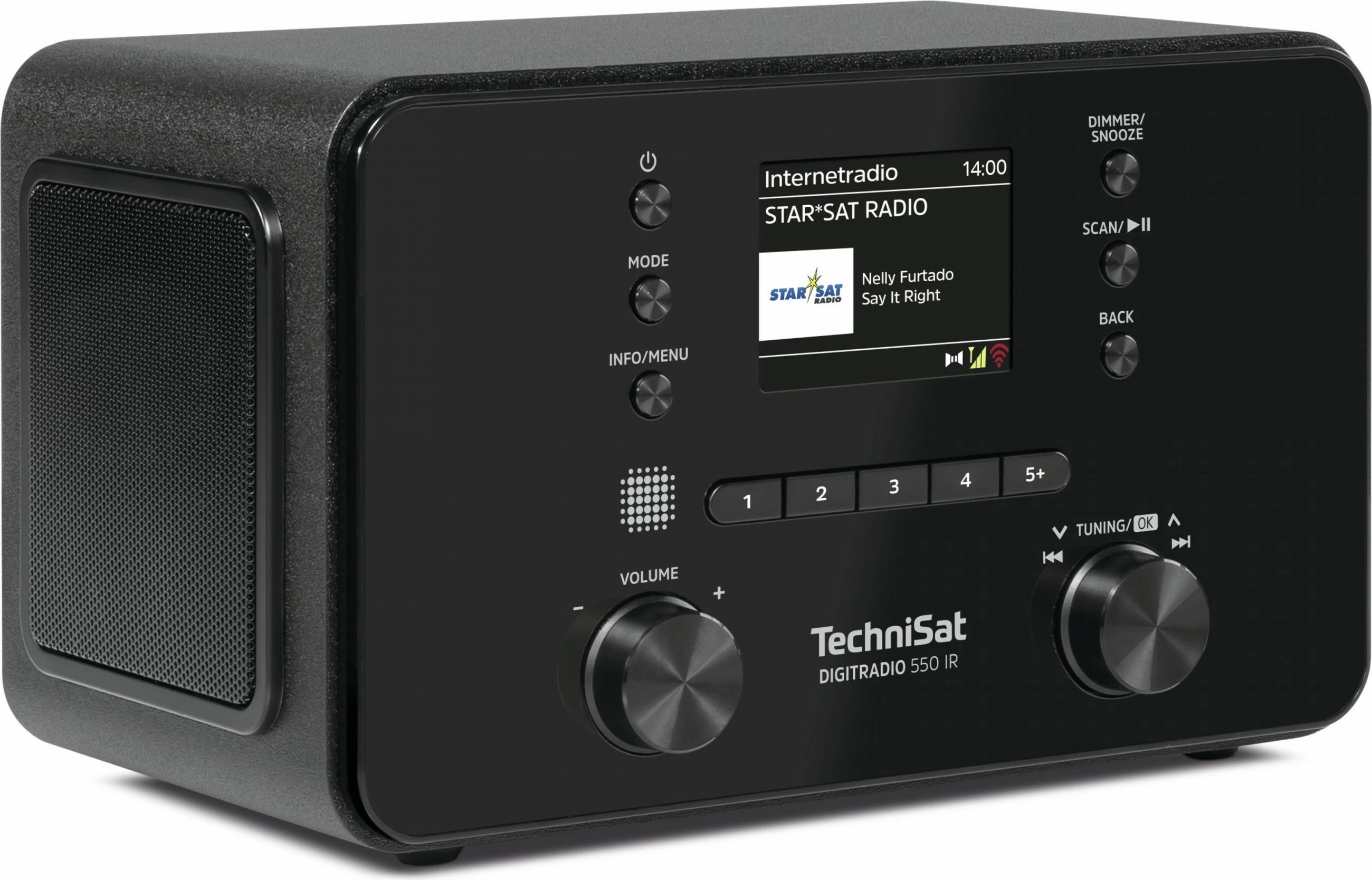 Radio digjitale TechniSat DigitRadio 550 IR, internet radio, DAB+, FM, e zezë