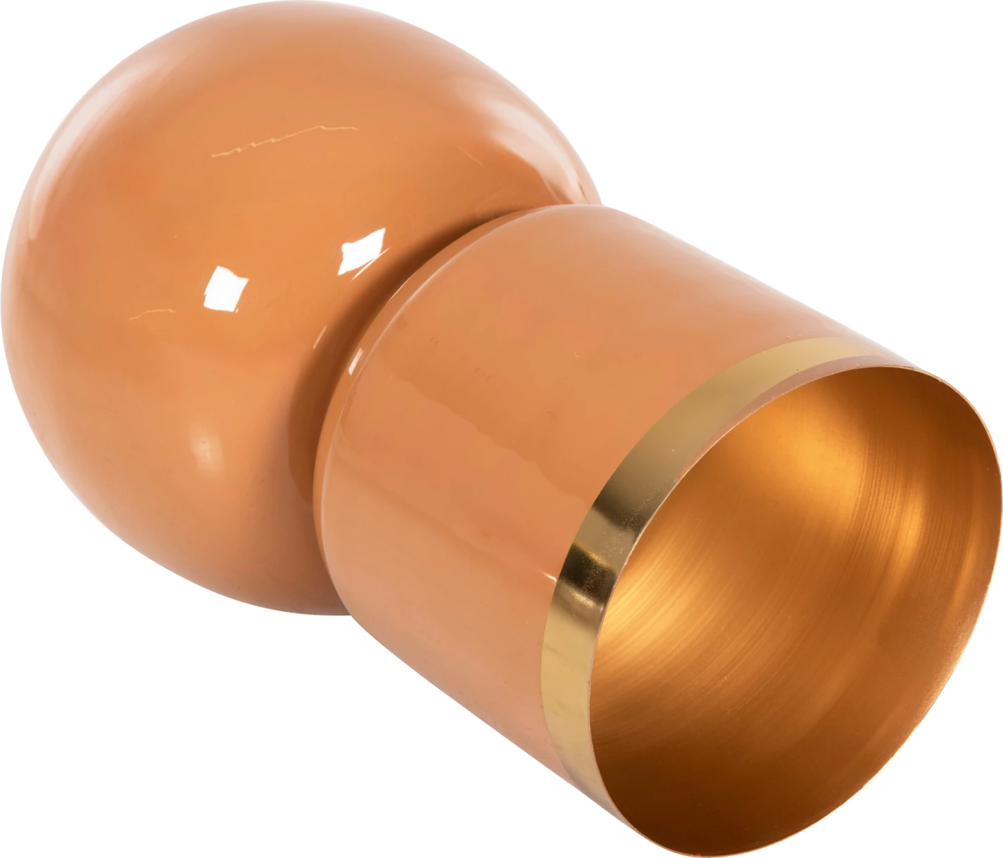 Vazo tavoline LINGON FH4233.09 metalike, ngjyrë salmon-ari, Φ21x37.5H cm