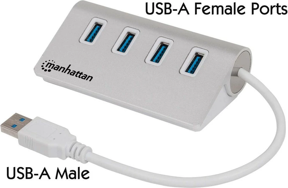 USB hub MANHATTAN 4xUSB 3.0 alumini