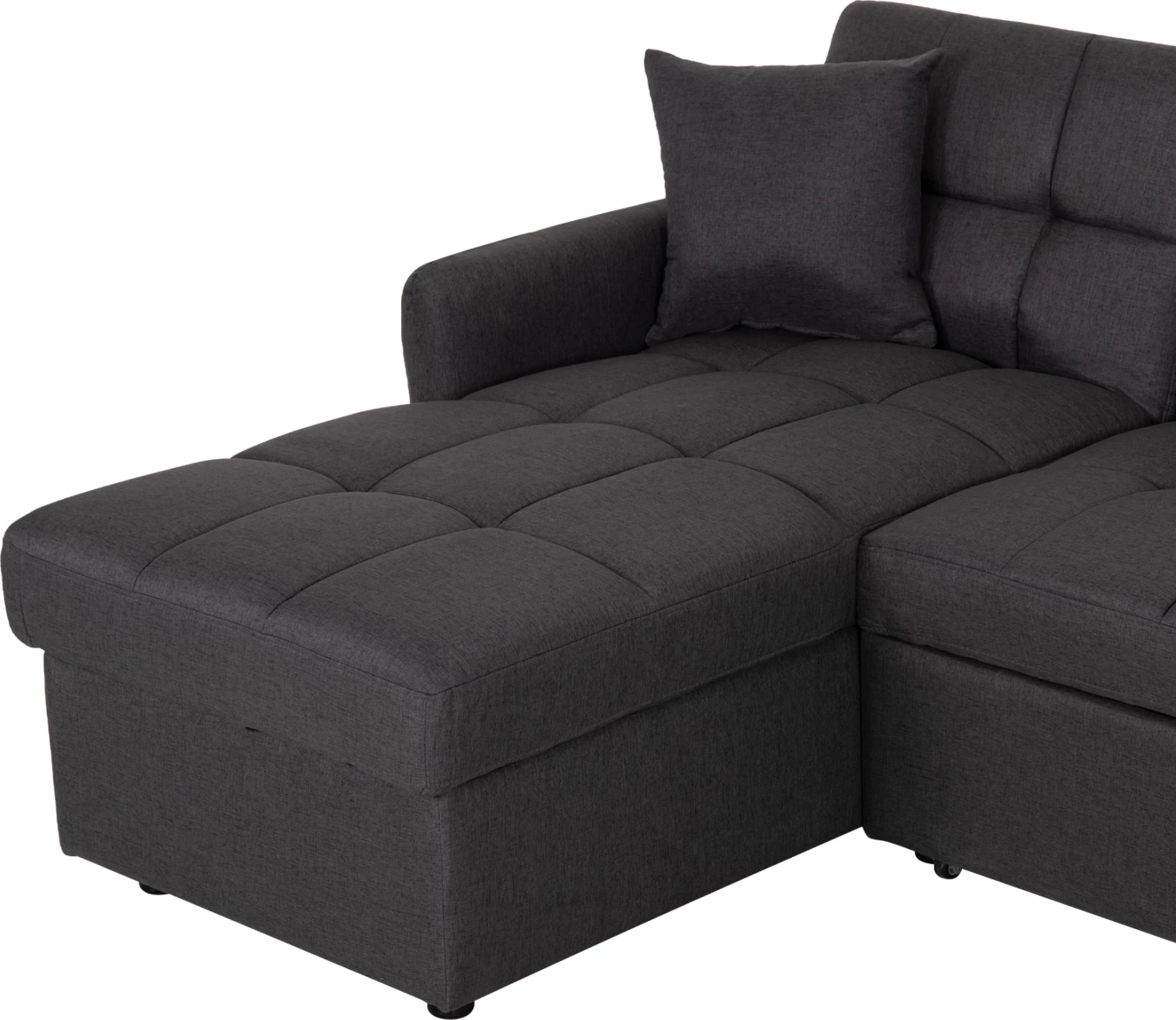 Kënd-sofë krevate me chaise të kthyeshme, ngjyrë gri, NEZU FH3294.01, 213x145x83cm