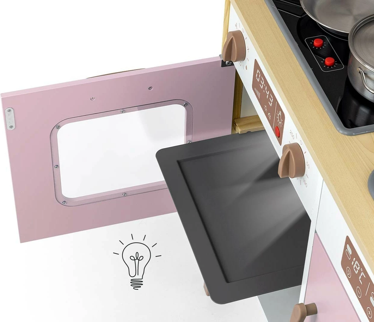 Set kuzhine druri Milly Mally Bjorn Pink me aksesorë, Rozë